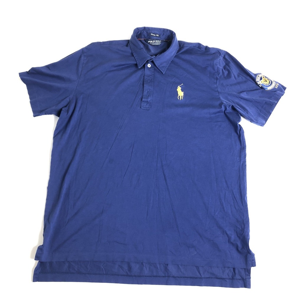 Polo Golf Ralph Lauren Mens XL Blue Vintage Isle Short Sleeve Polo Big Horse A10